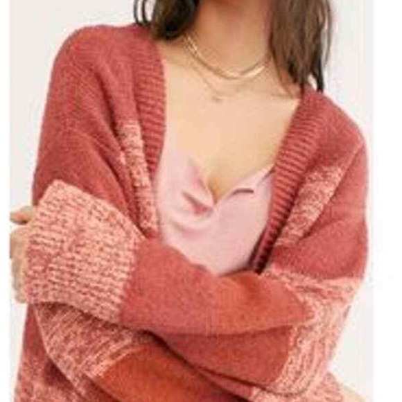 NWT FREE PEOPLE southport beach cardigan in blushes combo oversized small - Picture 7 of 15